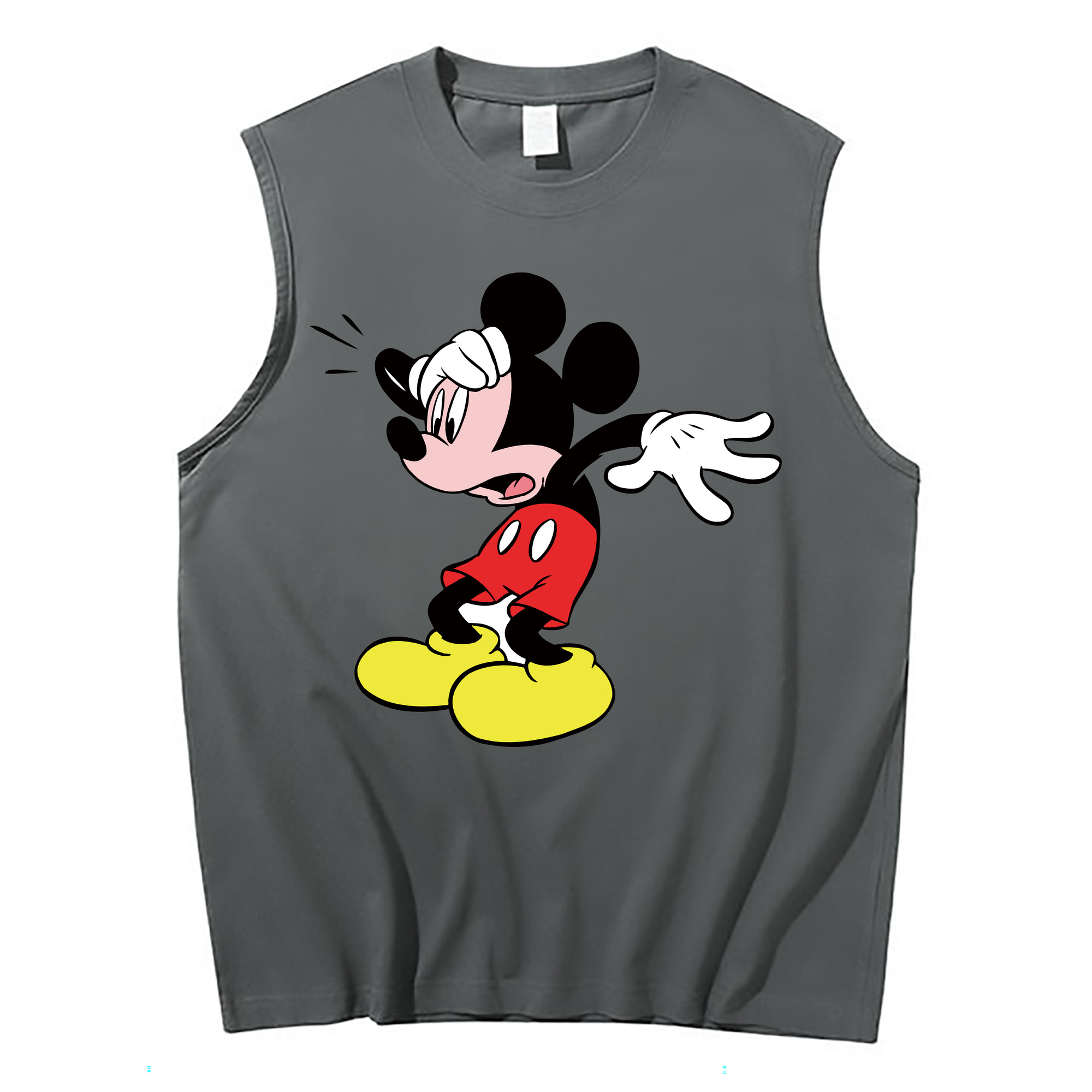 ミッキーマウス Mickey Mouse コットン100％タンクトップ（フロントプリント）